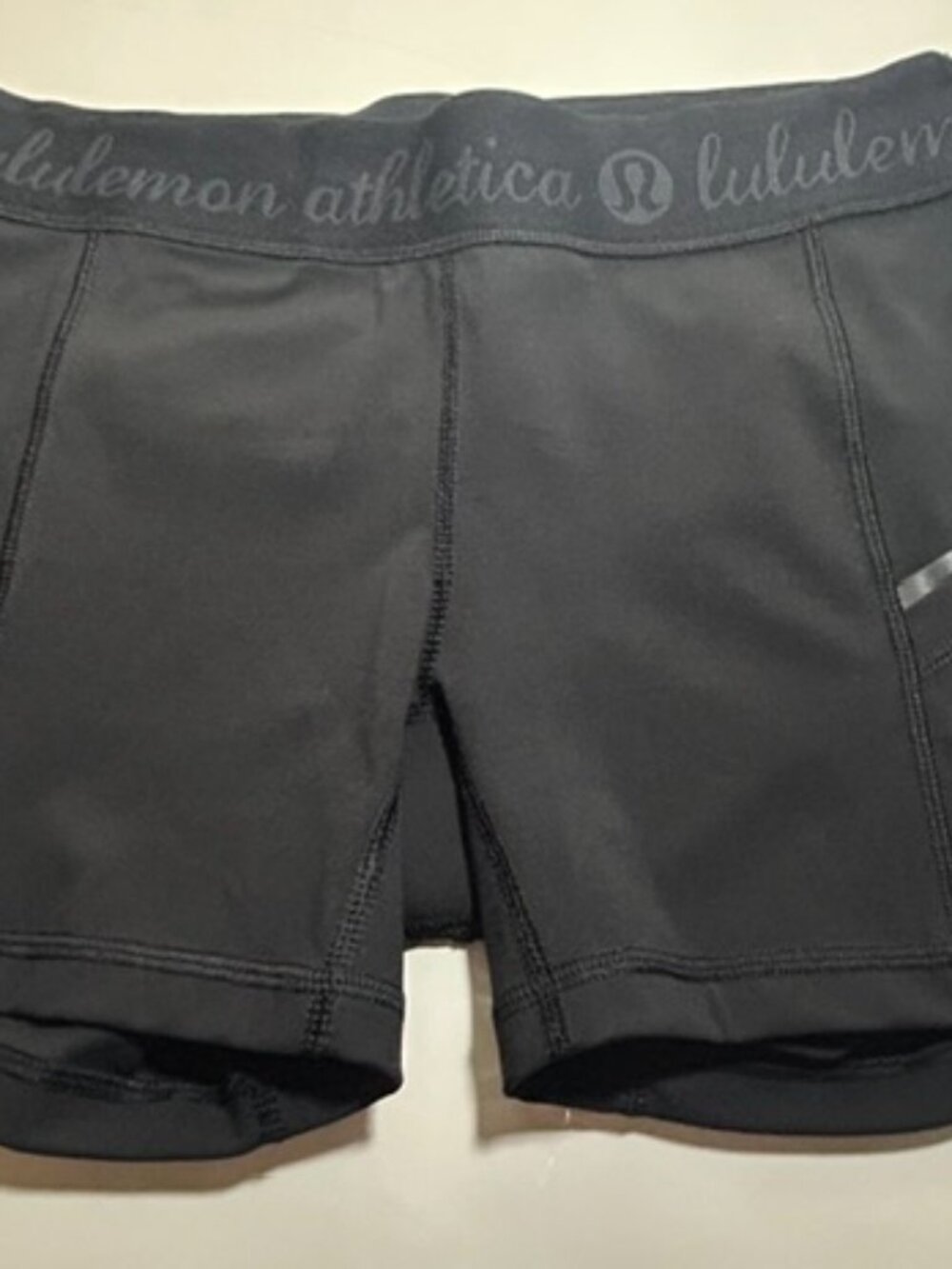 Lululemon 3” black shorts with reflective pockets - Size 6